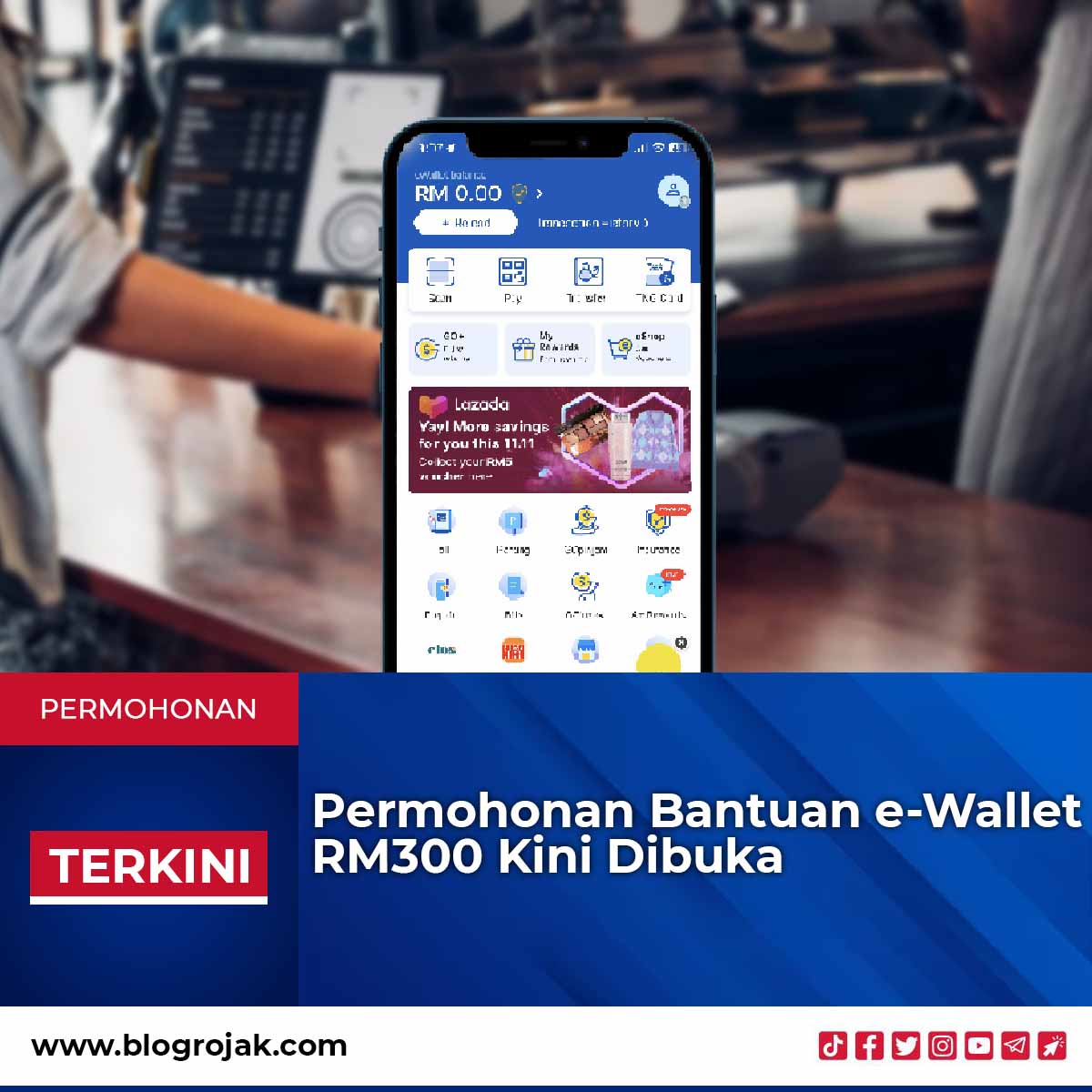 Permohonan Bantuan e-Wallet RM300 Sebulan Untuk Isi Rumah