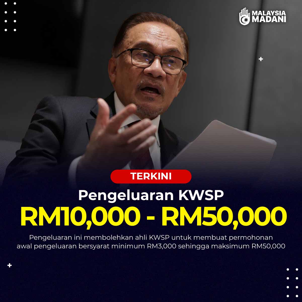 Pengeluaran KWSP Minimum RM10,000 Sehingga Maksimum RM50,000 Kini Dibenarkan