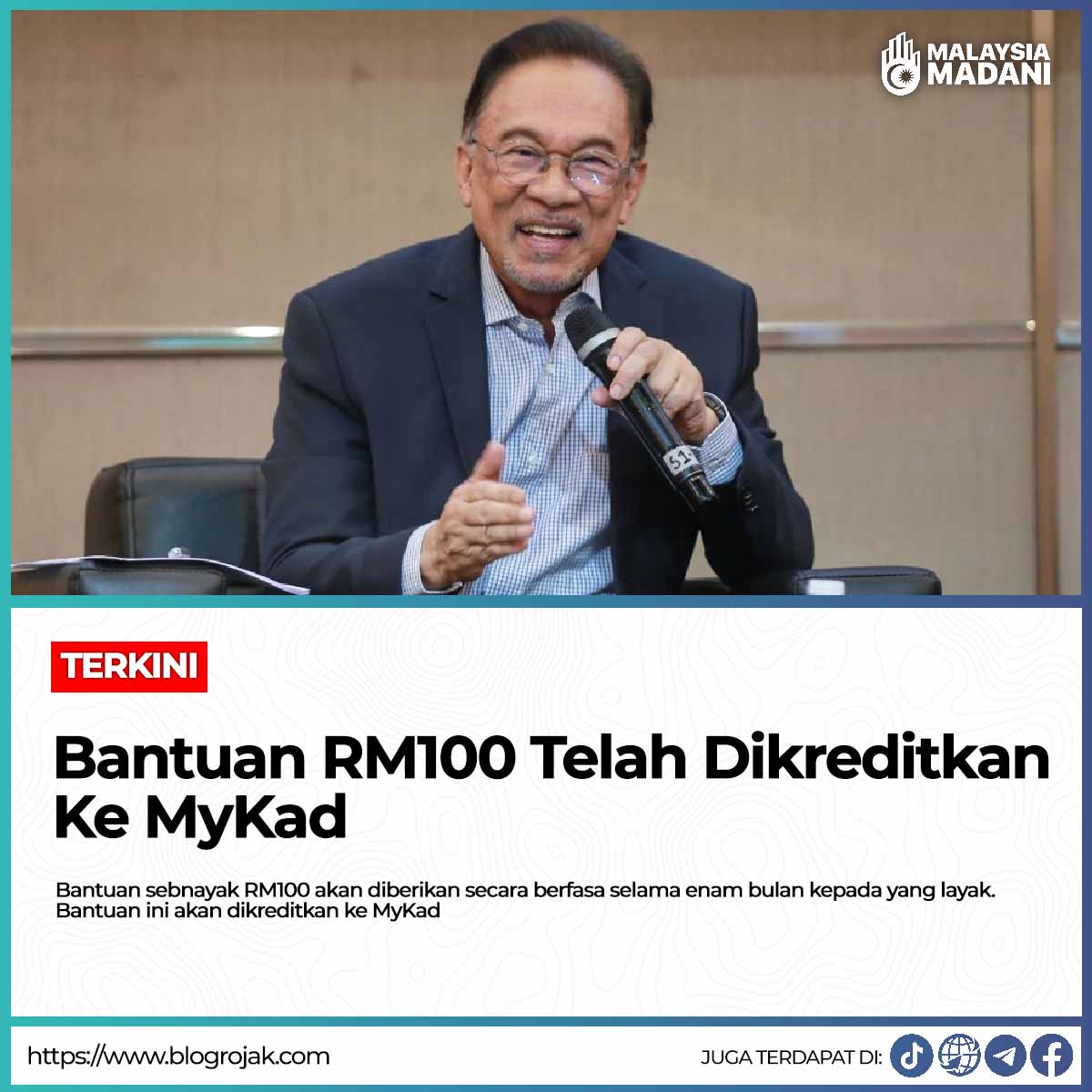 Bantuan RM100 Telah Dikreditkan Ke MyKad : Ini Cara Membuat Semakan!