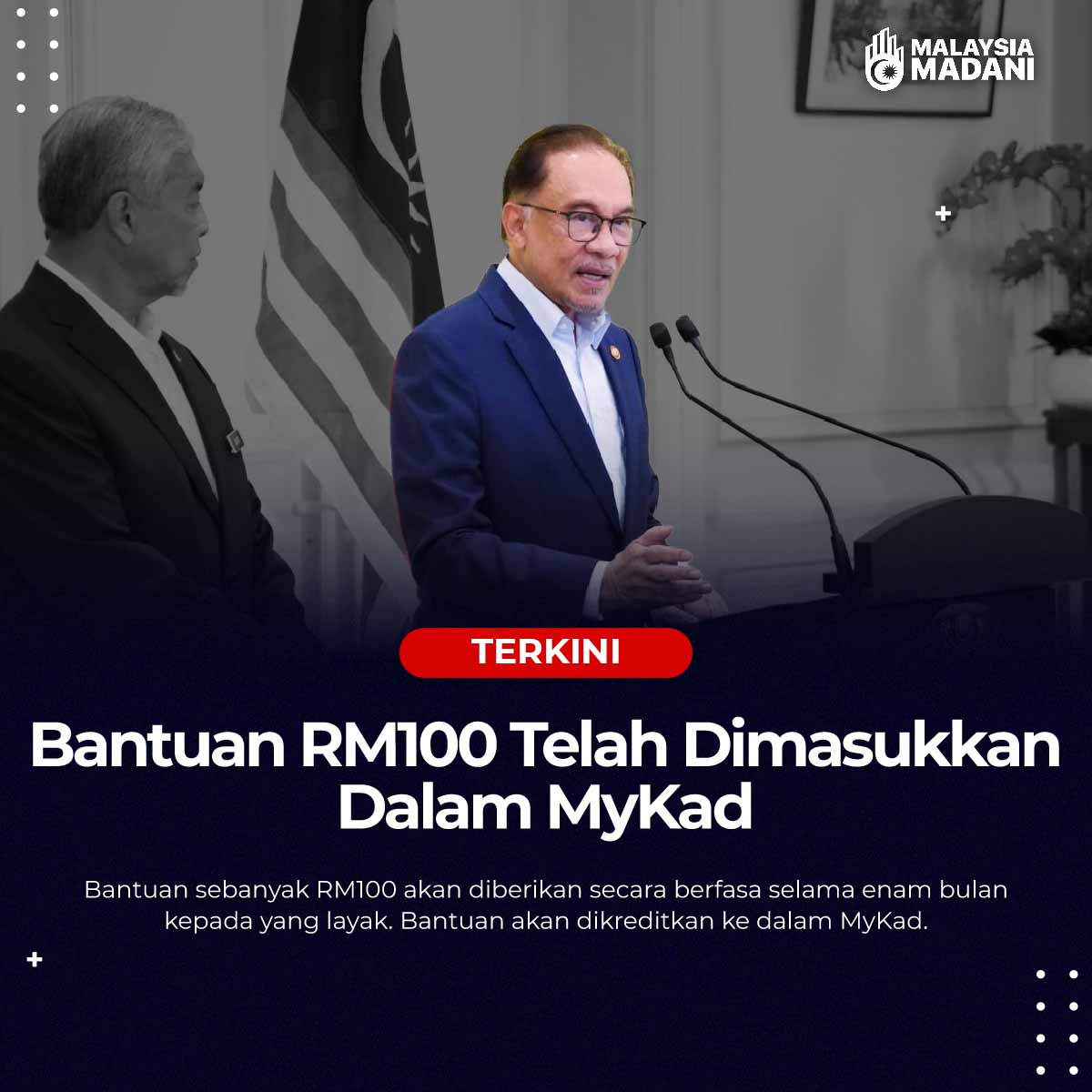 Bantuan RM100 Telah Dimasukkan Dalam MyKad : Ini Cara Menggunakannya!