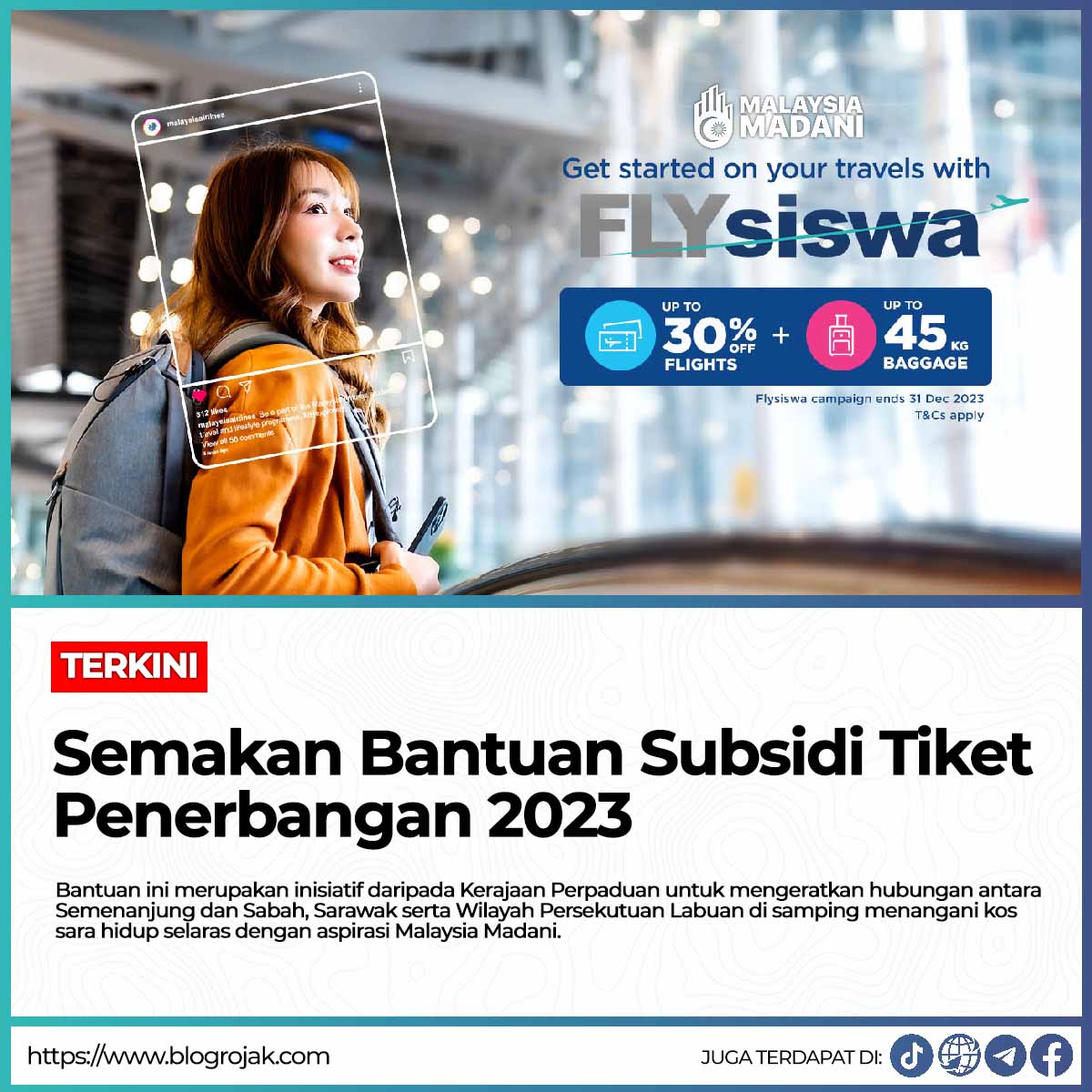 Semakan Bantuan Subsidi Tiket Penerbangan 2023