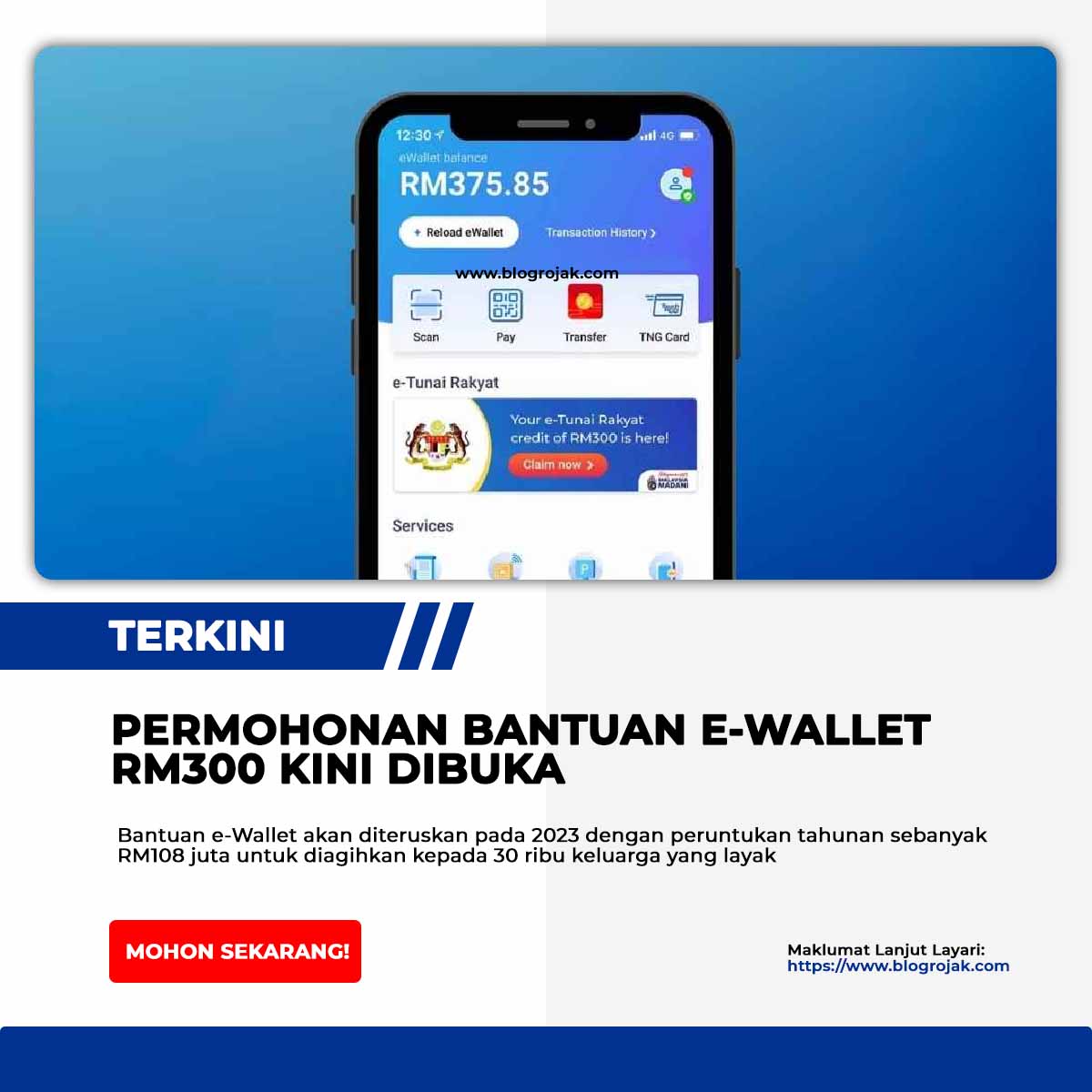 Permohonan Bantuan e-Wallet RM300 Kini Dibuka