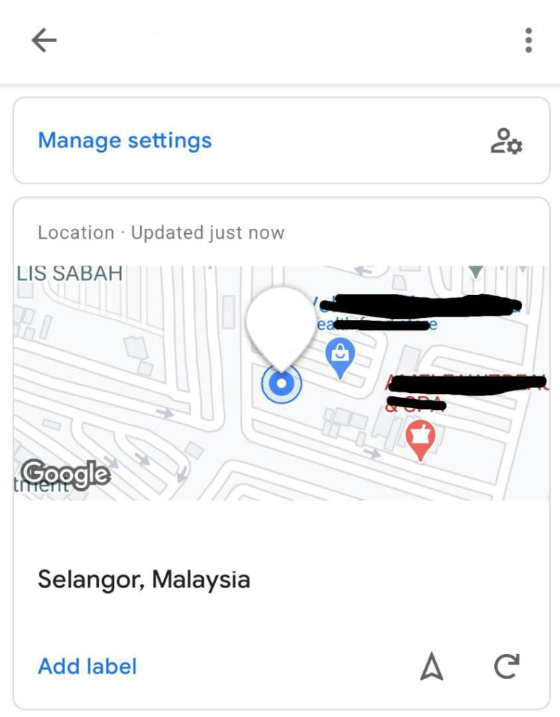 Lokasi telefon anak secara langsung