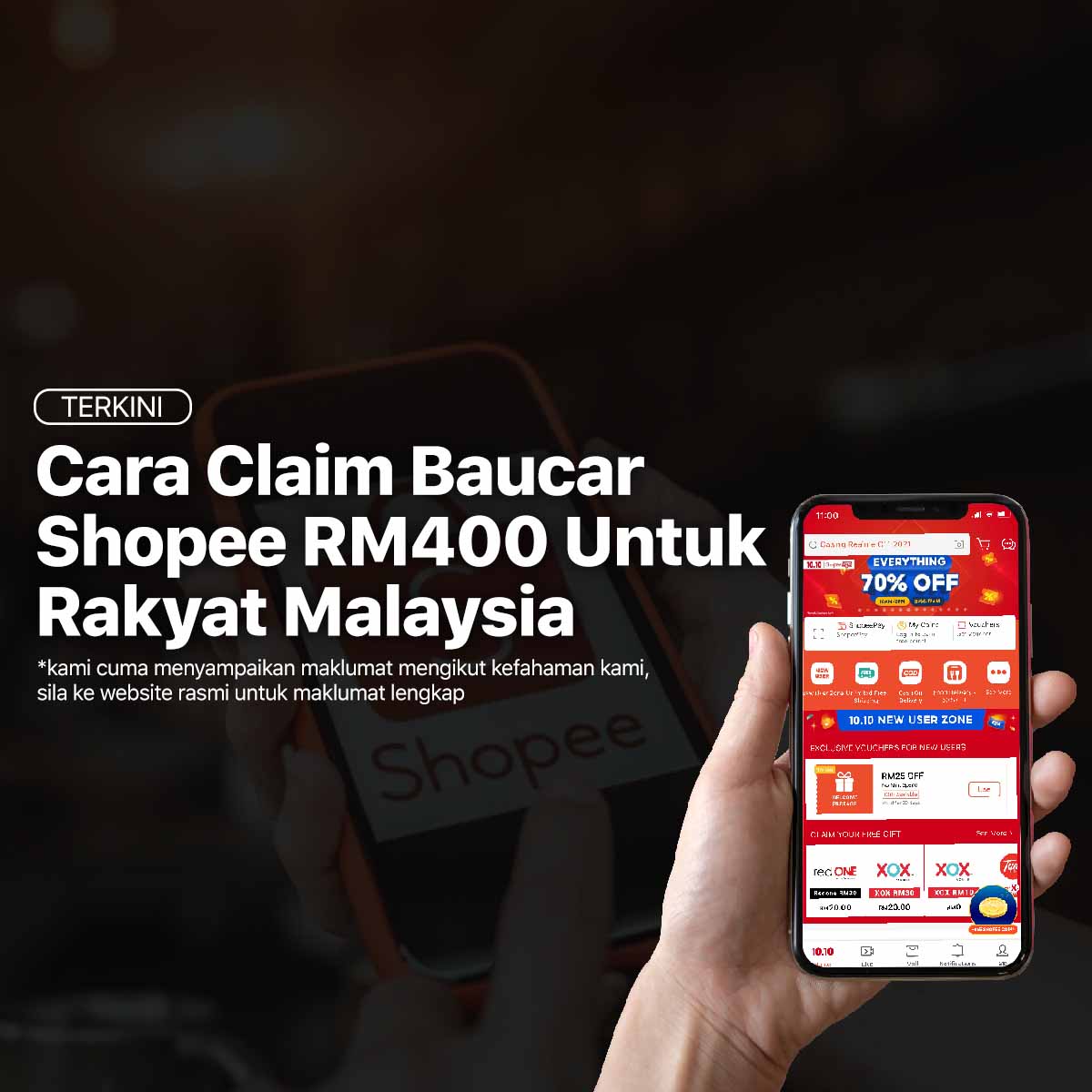 Cara Claim Baucar Shopee RM400 Untuk Rakyat Malaysia