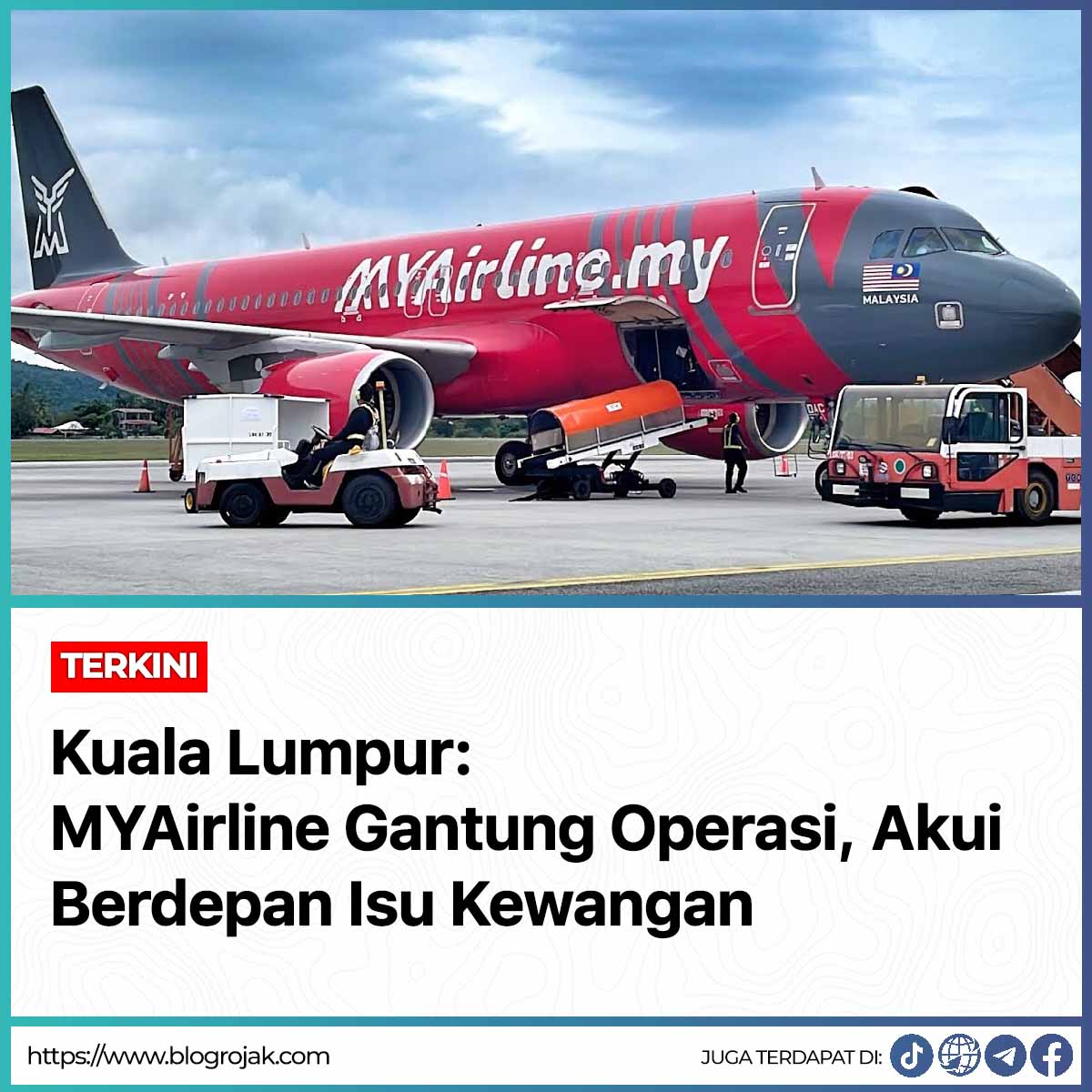 MYAirline gantung operasi, akui berdepan isu kewangan