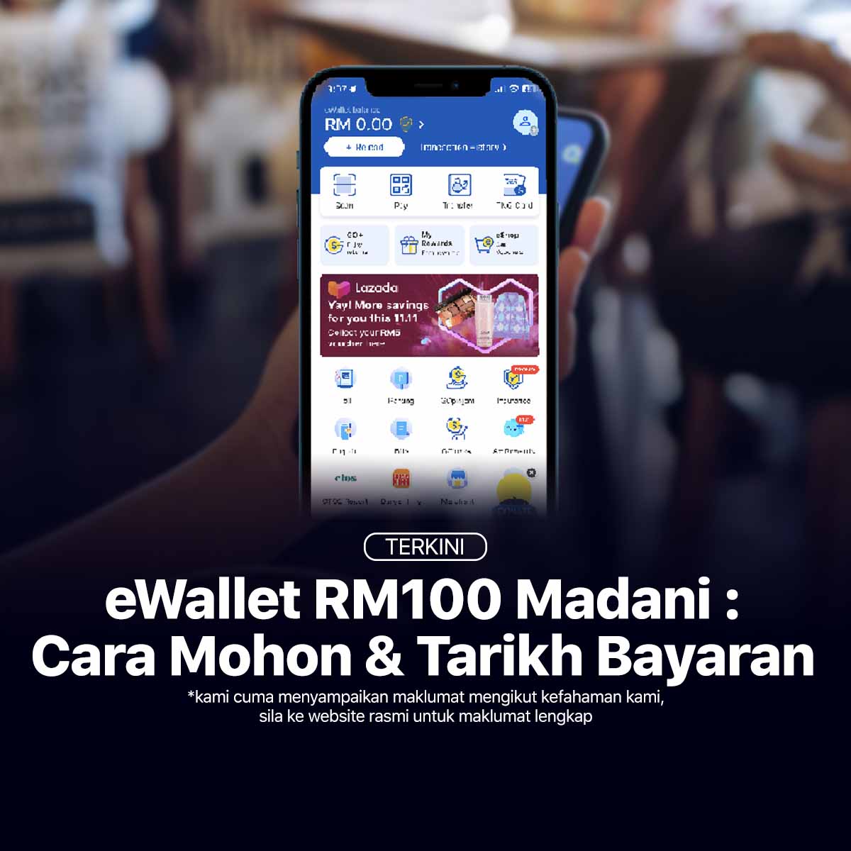 eWallet RM100 Madani: Cara Mohon & Tarikh Bayaran