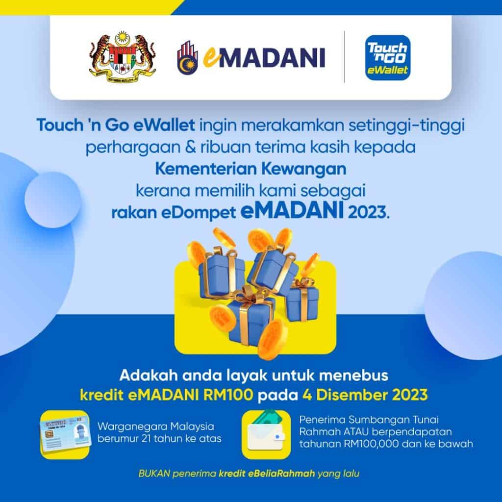 eMadani TNG : Cara Daftar Dan Tebus e-Dompet Rm100