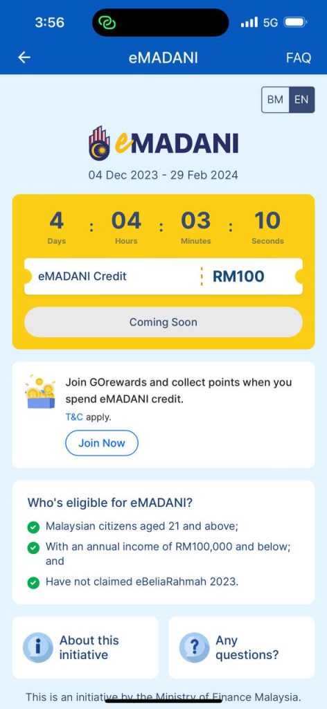 eMadani TNG : Cara Daftar Dan Tebus e-Dompet Rm100