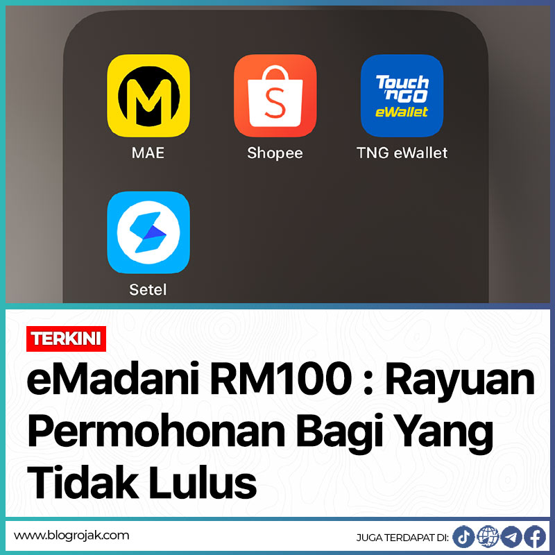 eMadani RM100 : Rayuan Permohonan Bagi Yang Tidak Lulus