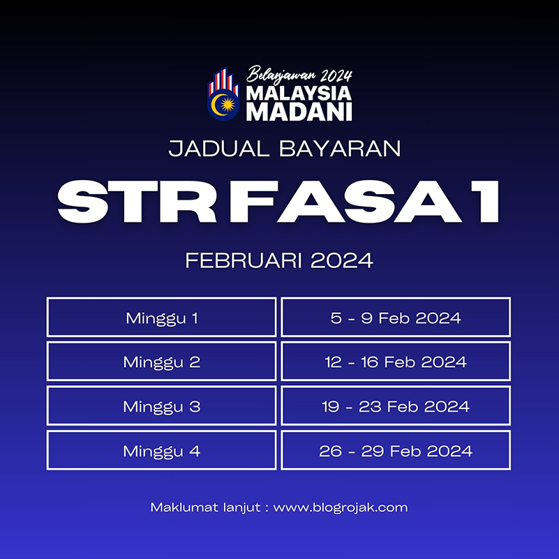 STR 2024 : Semakan Status & Tarikh Bayaran