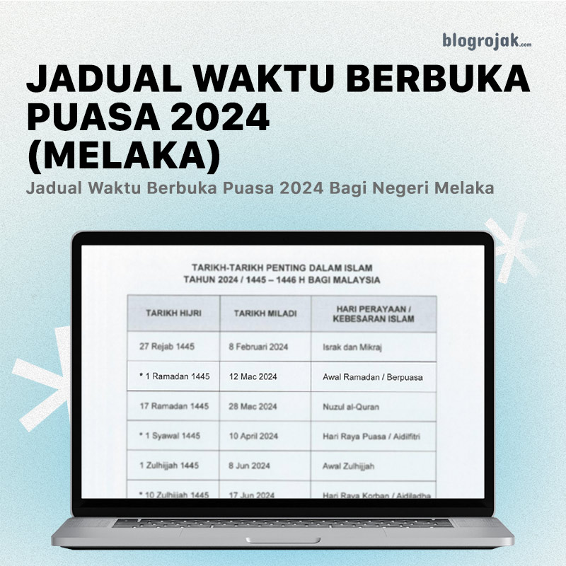 Jadual Waktu Berbuka Puasa 2024 (Melaka)