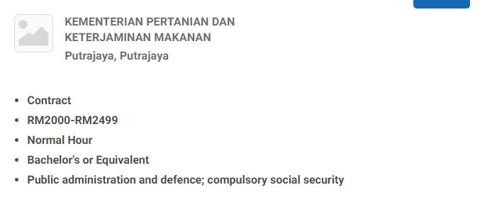 Jawatan Kosong :Kementerian Pertanian & Keterjaminan Makanan(KPKM) Februari 2024