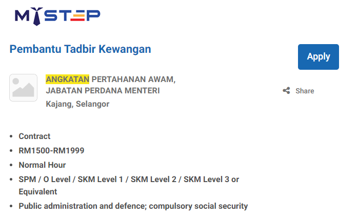 Jawatan Kosong : Angkatan Pertahanan Awam Malaysia(APM) Februari 2024