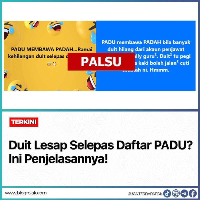 Duit Lesap Selepas Daftar PADU ? Ini Penjelasannya!