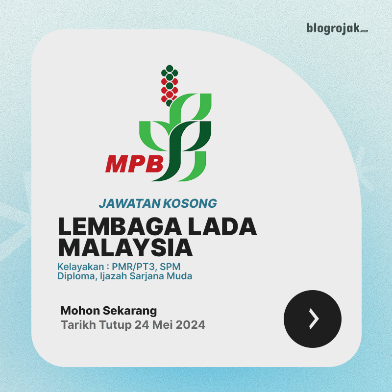 Jawatan Kosong Lembaga Lada Malaysia(MPB) : Kelayakan PMR/PT3, SPM & Ijazah Sarjana Muda Ambilan Mei 2024