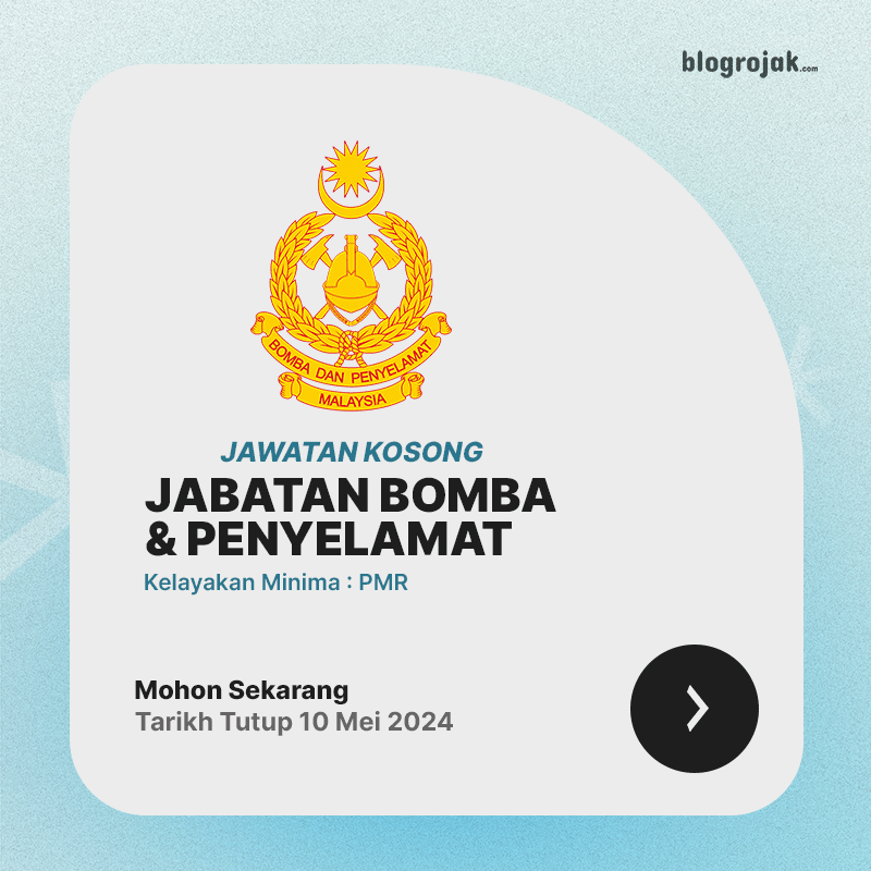 Jawatan Kosong BOMBA BANTUAN : Kelayakan PMR Ambilan Mei 2024