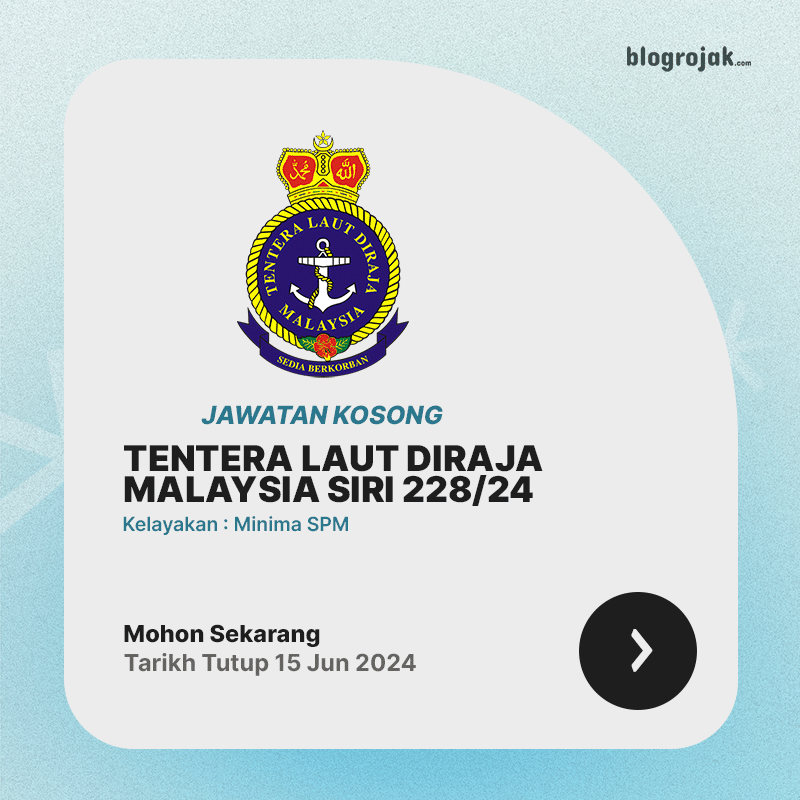 Jawatan Kosong Pengambilan Perajurit Muda TLDM Siri 228/24 : Kelayakan Minima SPM Ambilan Jun 2024