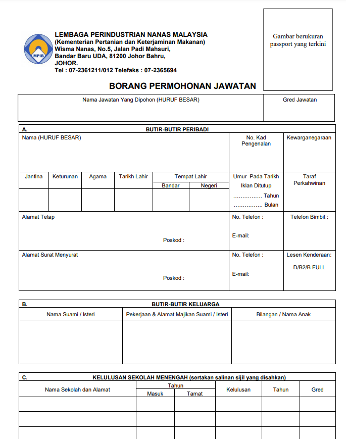 Jawatan Kosong Lembaga Perindustrian Nanas(LPNM) : Kelayakan Minima SPM Ambilan Jun 2024