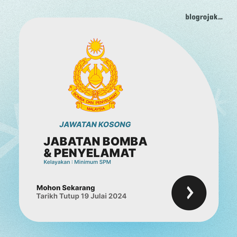 Jawatan Kosong Jabatan Bomba Malaysia : Kelayakan SPM Ambilan 19 Julai 2024