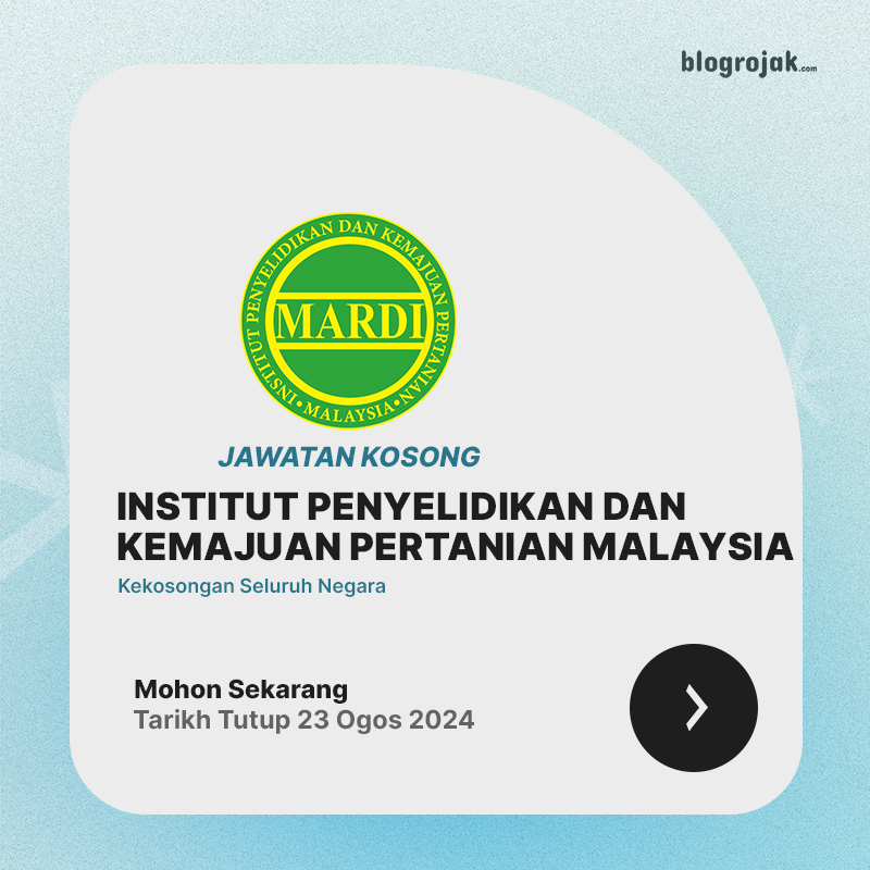 Jawatan Kosong MARDI Malaysia 2024 ~ Minima SPM Layak Memohon