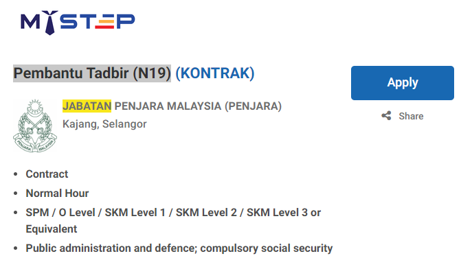 Jawatan Kosong Jabatan Penjara Malaysia 2024 ~ Kelayakan SPM Ambilan Ogos 2024