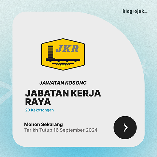 Jawatan Kosong Jabatan Kerja Raya JKR~ 23 Kekosongan Ambilan September 2024 Kelayakan SPM