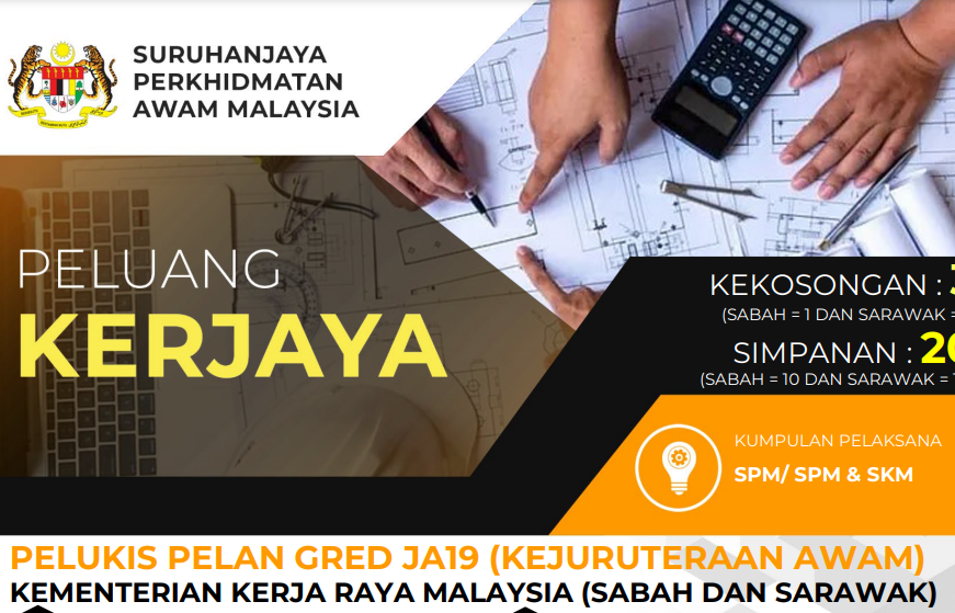 Jawatan Kosong Jabatan Kerja Raya JKR~ 23 Kekosongan Ambilan September 2024 Kelayakan SPM